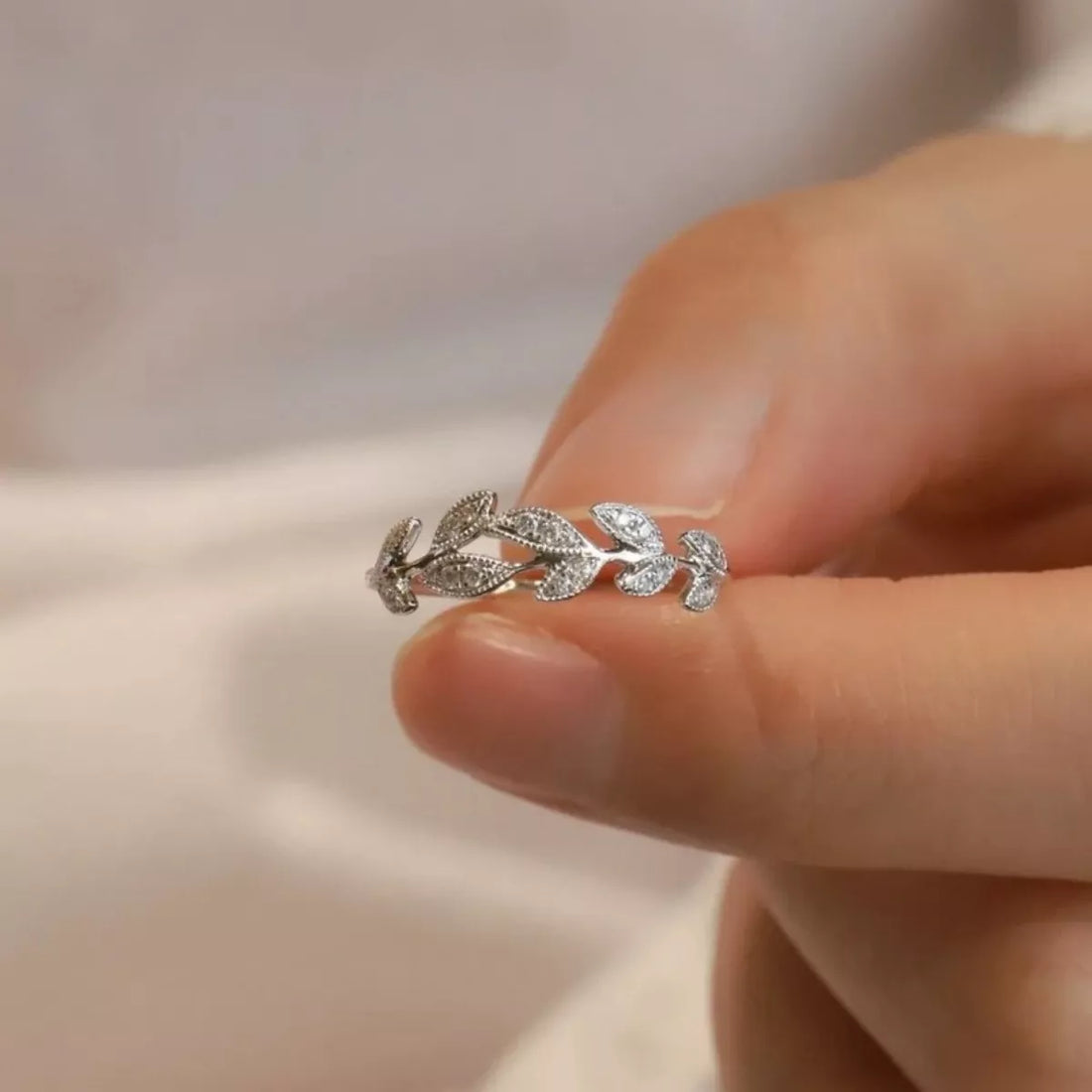 925 Sterling Silver Leaf Ring - cas7m