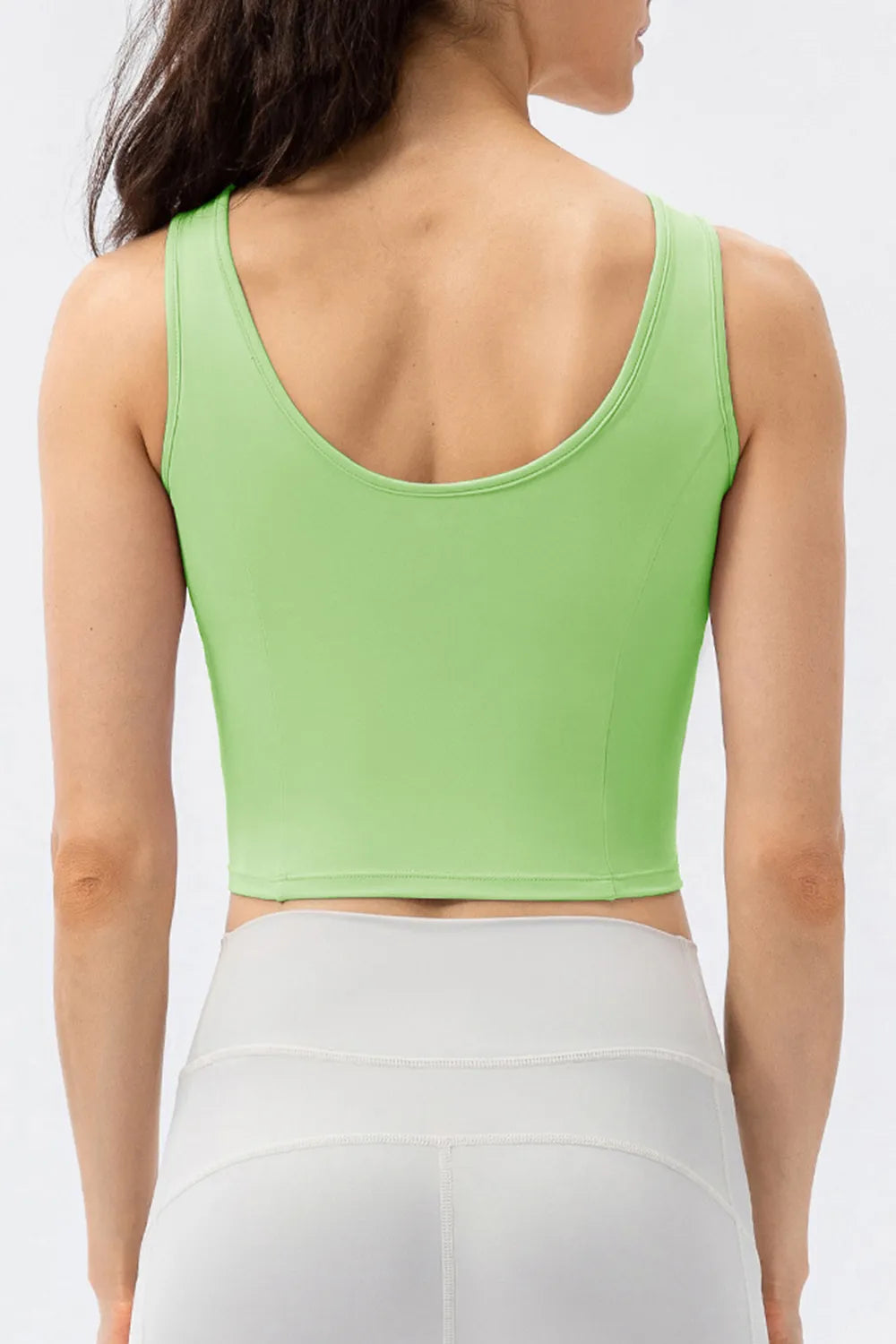 Round Neck Wide Strap Active Tank - cas7m