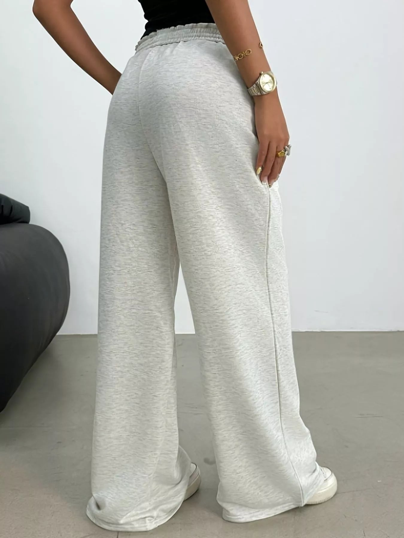 Wide Leg Drawstring Sweatpants - cas7m
