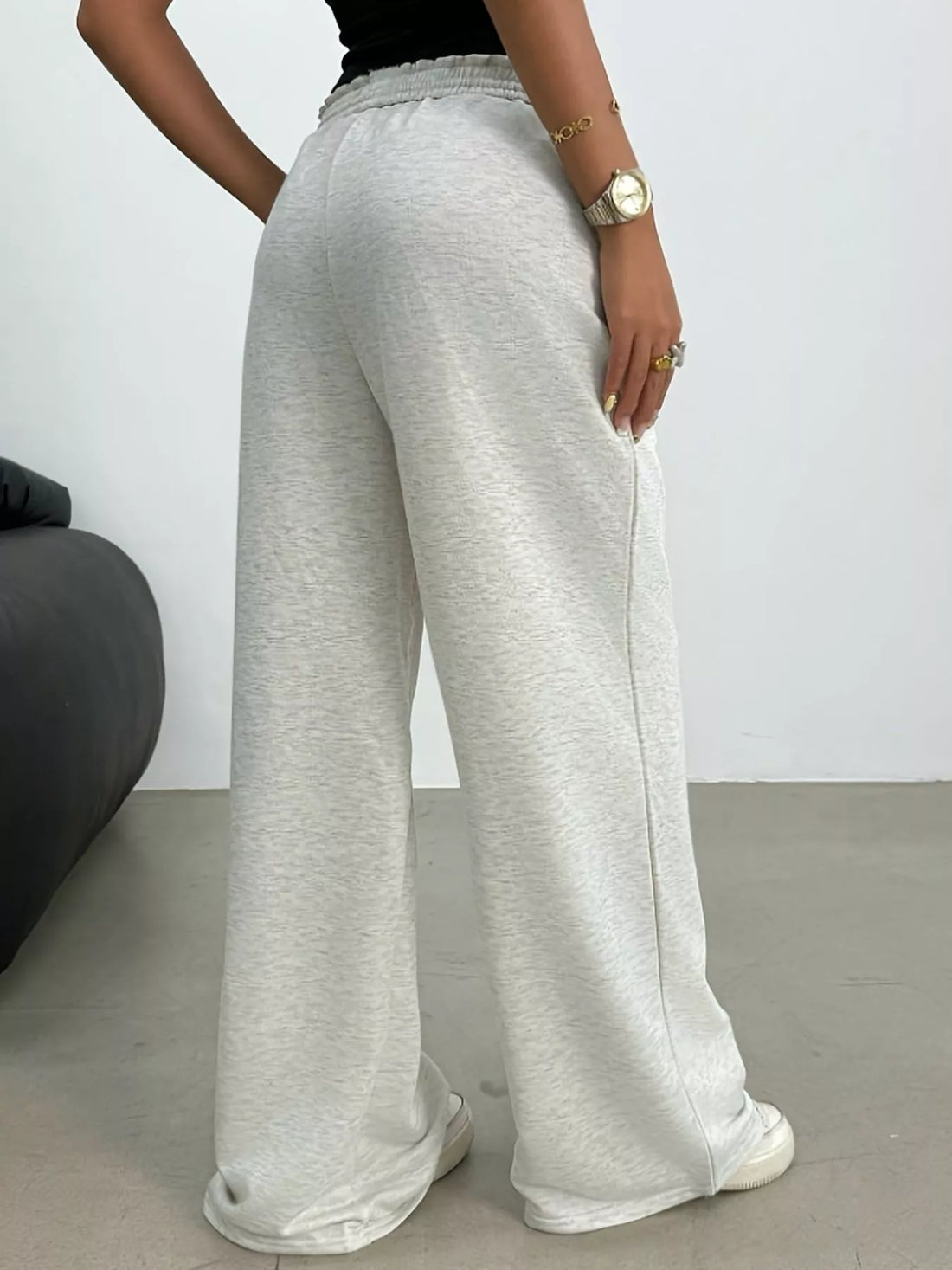 Wide Leg Drawstring Sweatpants - cas7m
