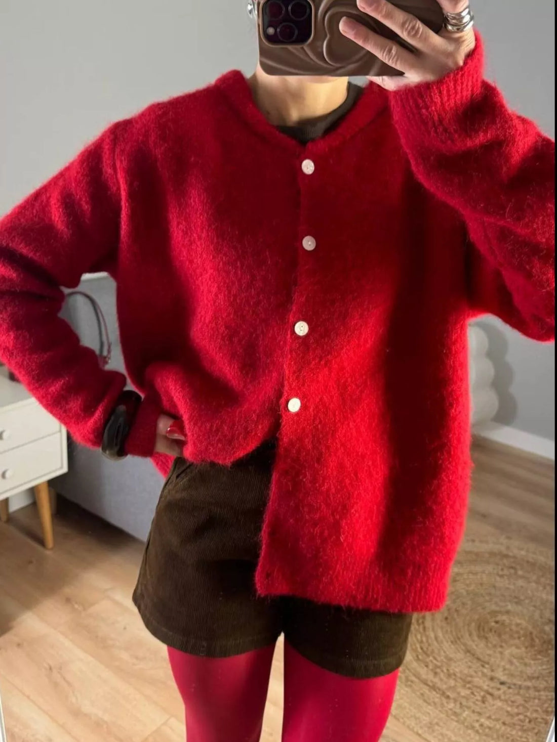 Button Up Long Sleeve Cardigan - cas7m