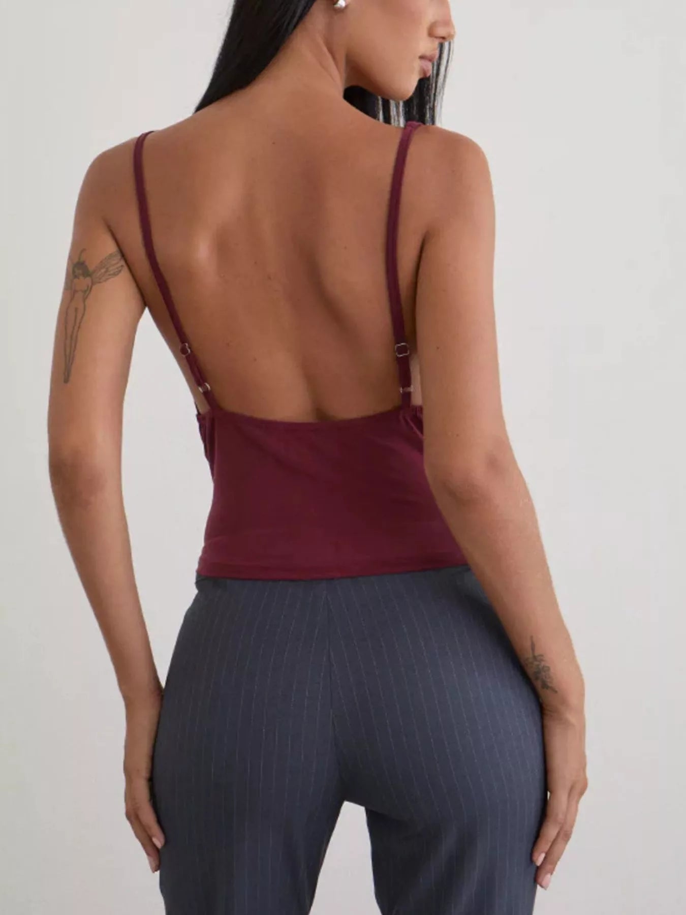 Sequin Detail Ruched Tank - cas7m