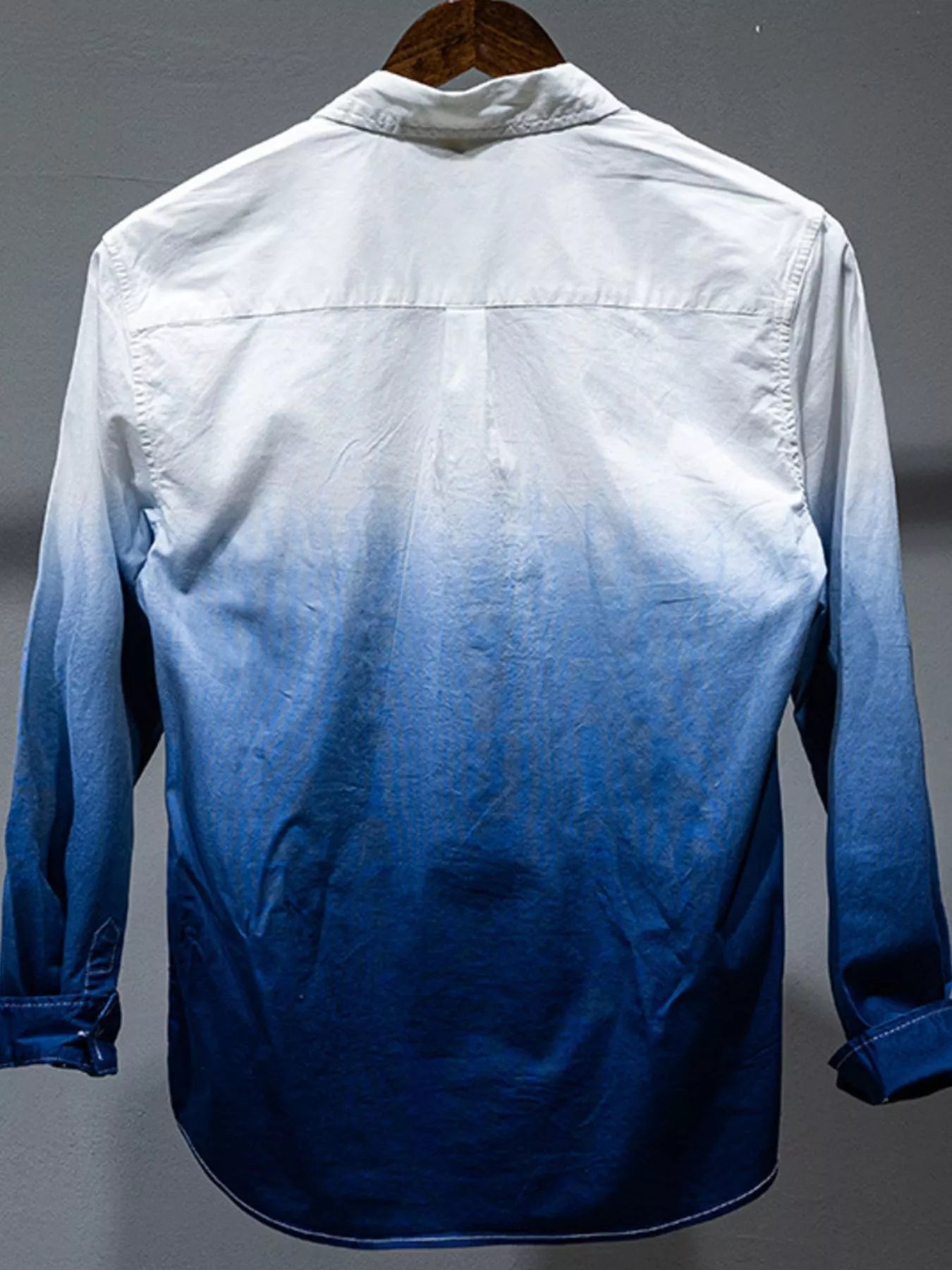 Men's Plus Size Gradient Long Sleeve Shirt - cas7m