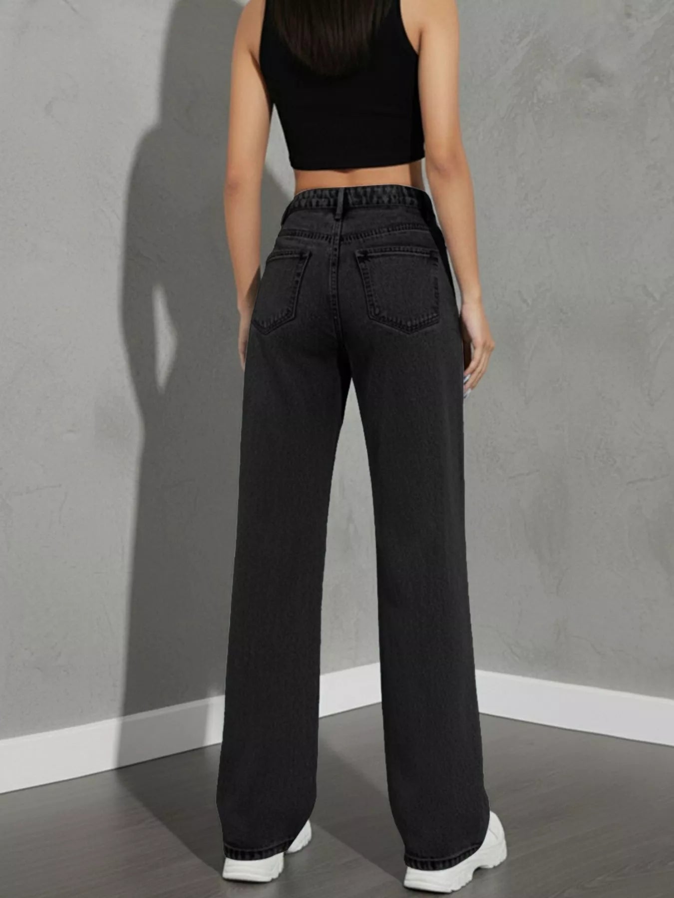 High Waist Wide Leg Jeans - cas7m