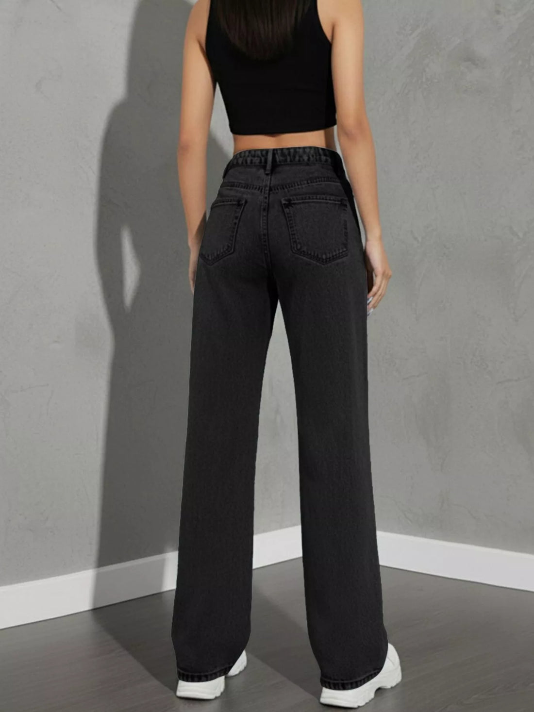 High Waist Wide Leg Jeans - cas7m