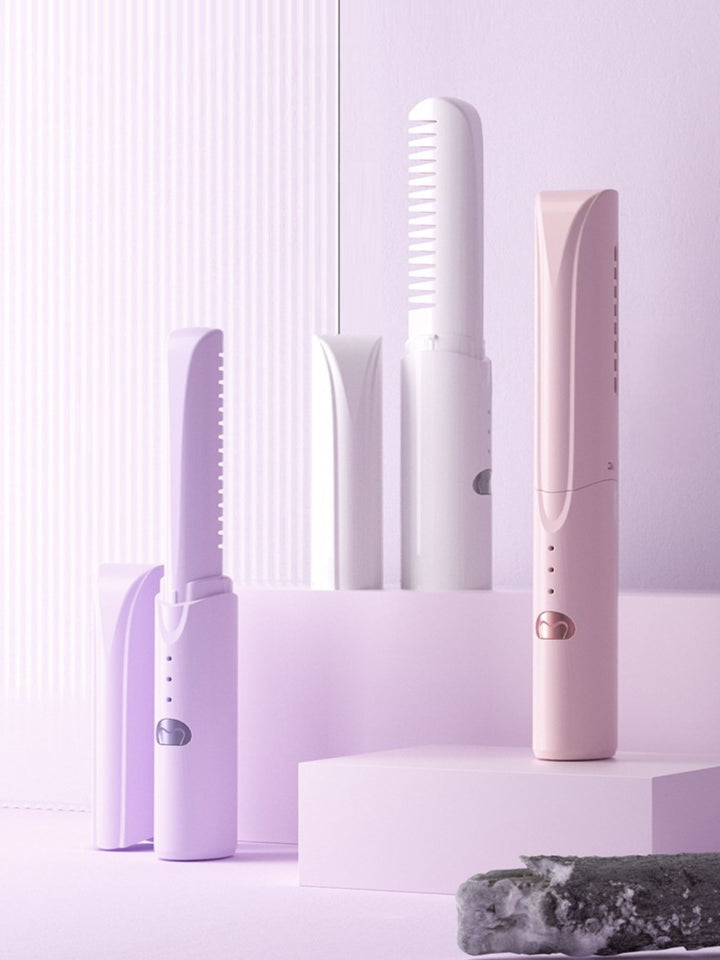 Portable Heated Straightening Comb: Quick, Sleek, Frizz-Free Hair - cas7m