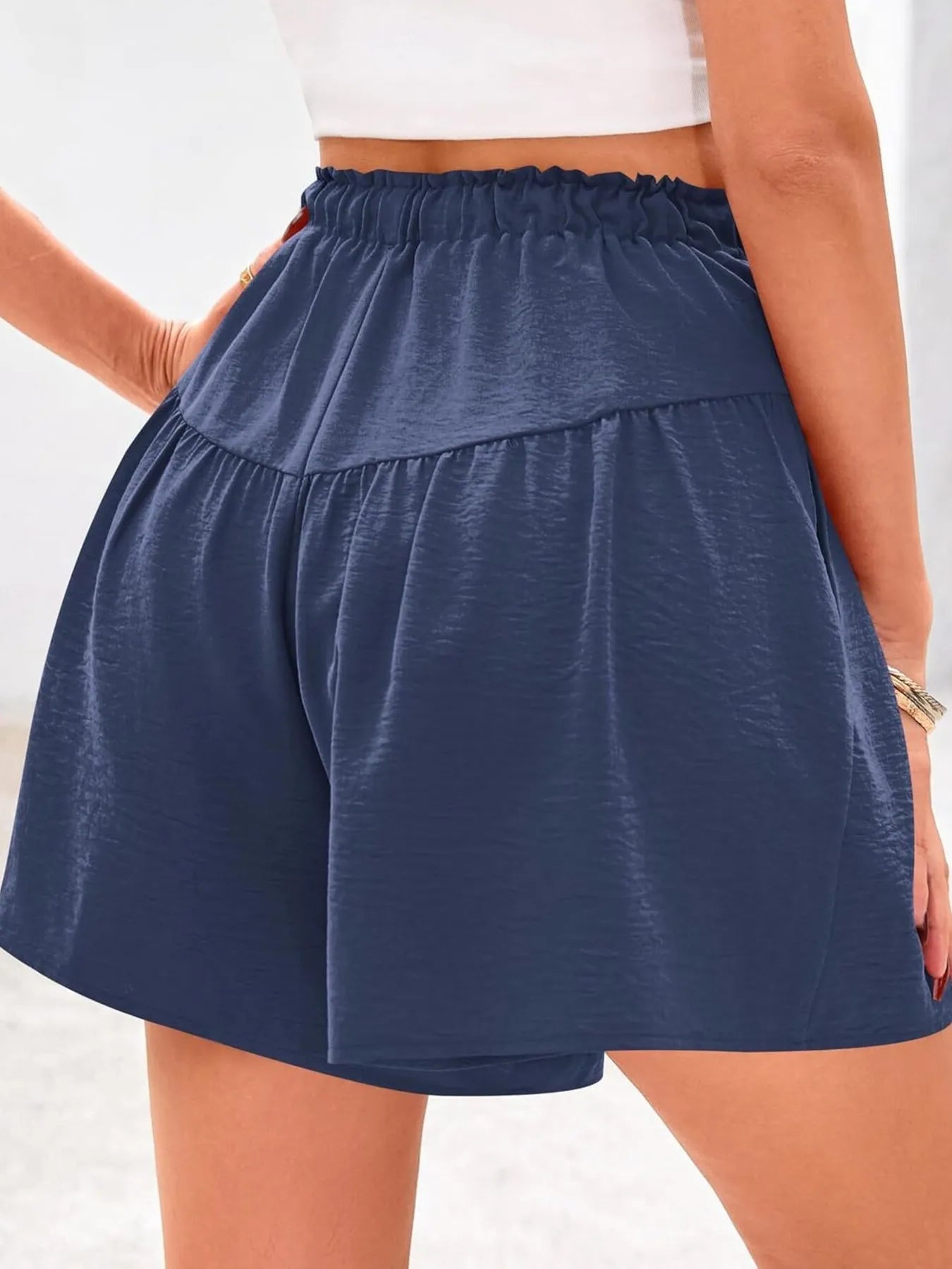 Full Size Casual Drawstring High Waist Relaxed Shorts Plus Size - cas7m