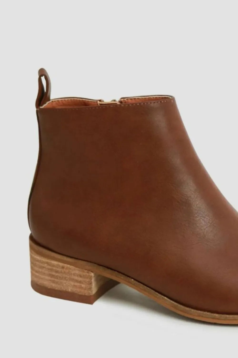 Beast Fashion PU Leather Block Heel Boots - cas7m
