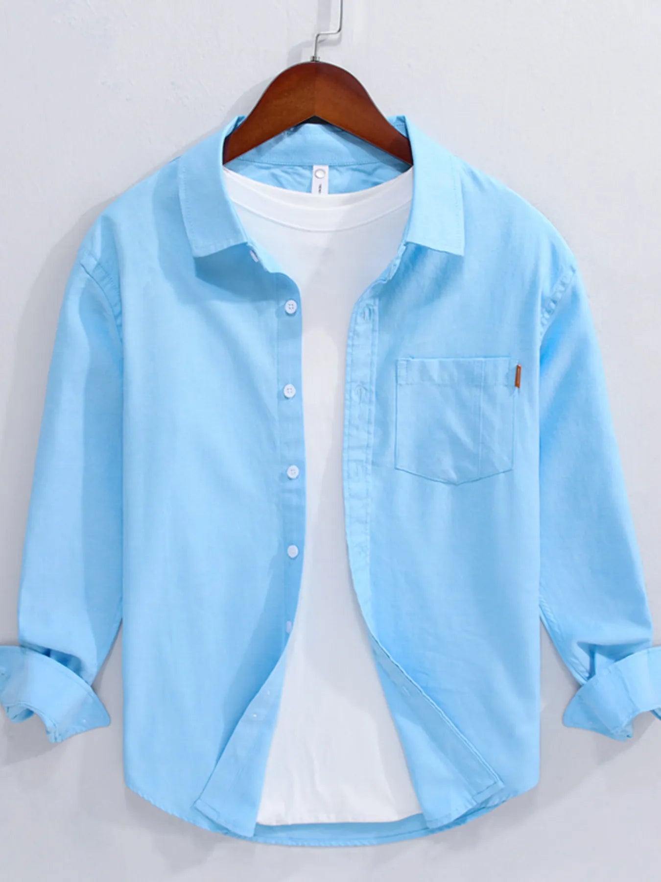 Men's Button Up Long Sleeve Shirt - cas7m