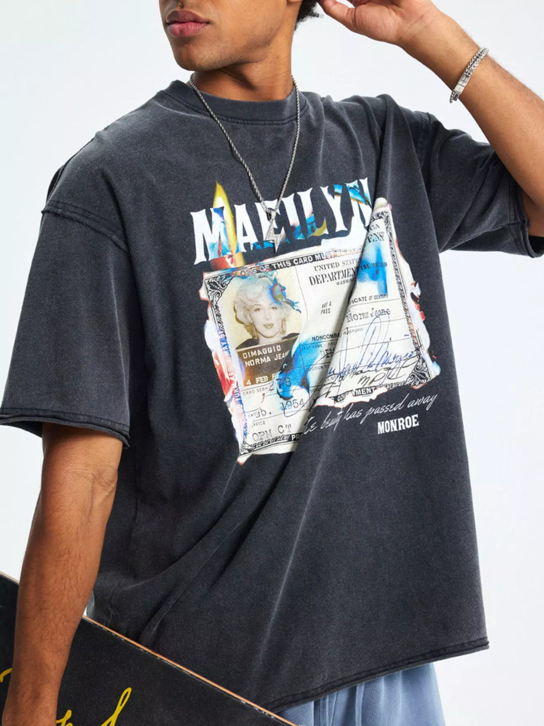 Men's Graphic Round Neck Short Sleeve T-Shirt - cas7m