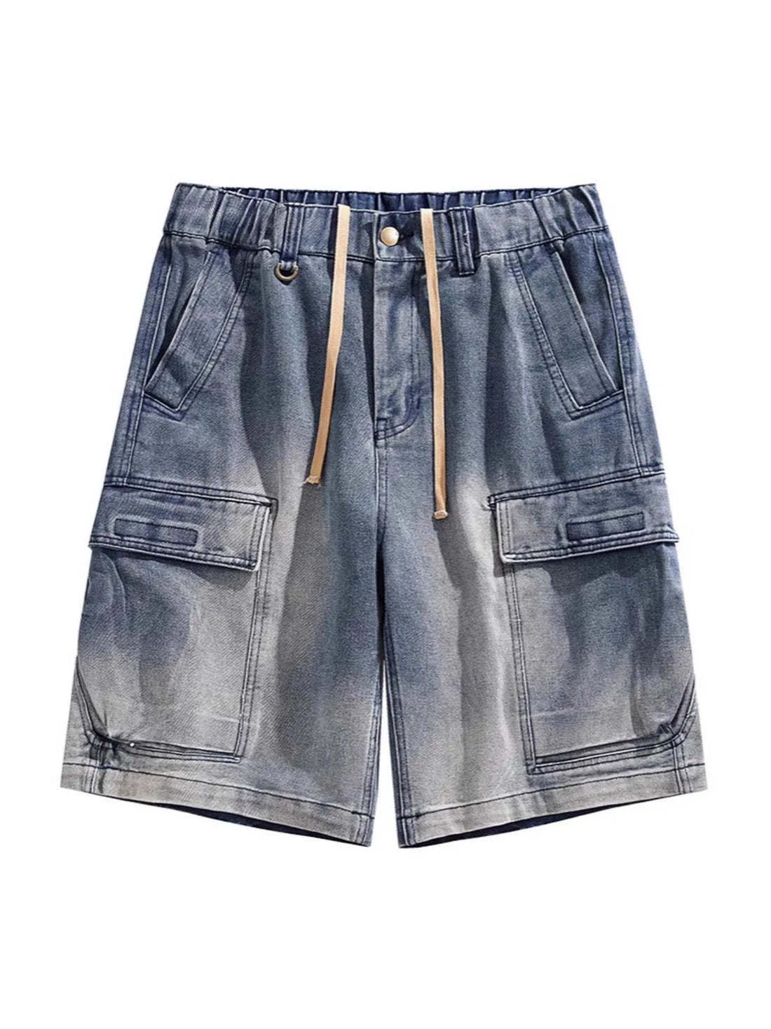 Men's Vintage Wash Cargo Demin Shorts - cas7m