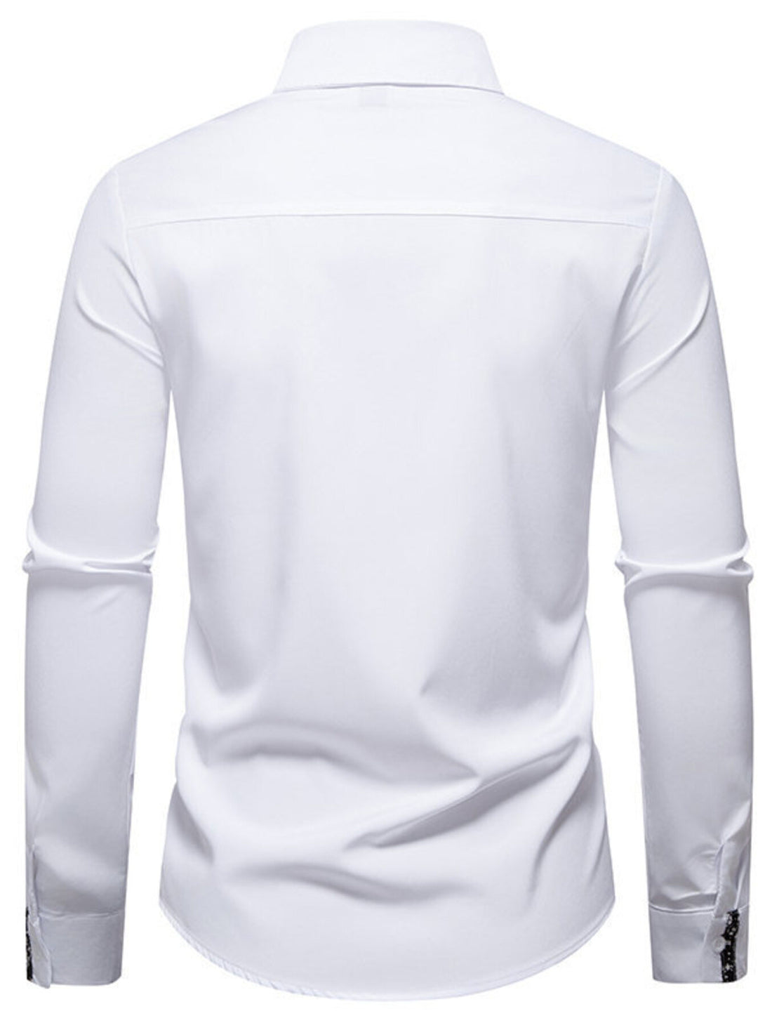 Men's Floral Trim Slim Fit Long Sleeve Shirt - cas7m