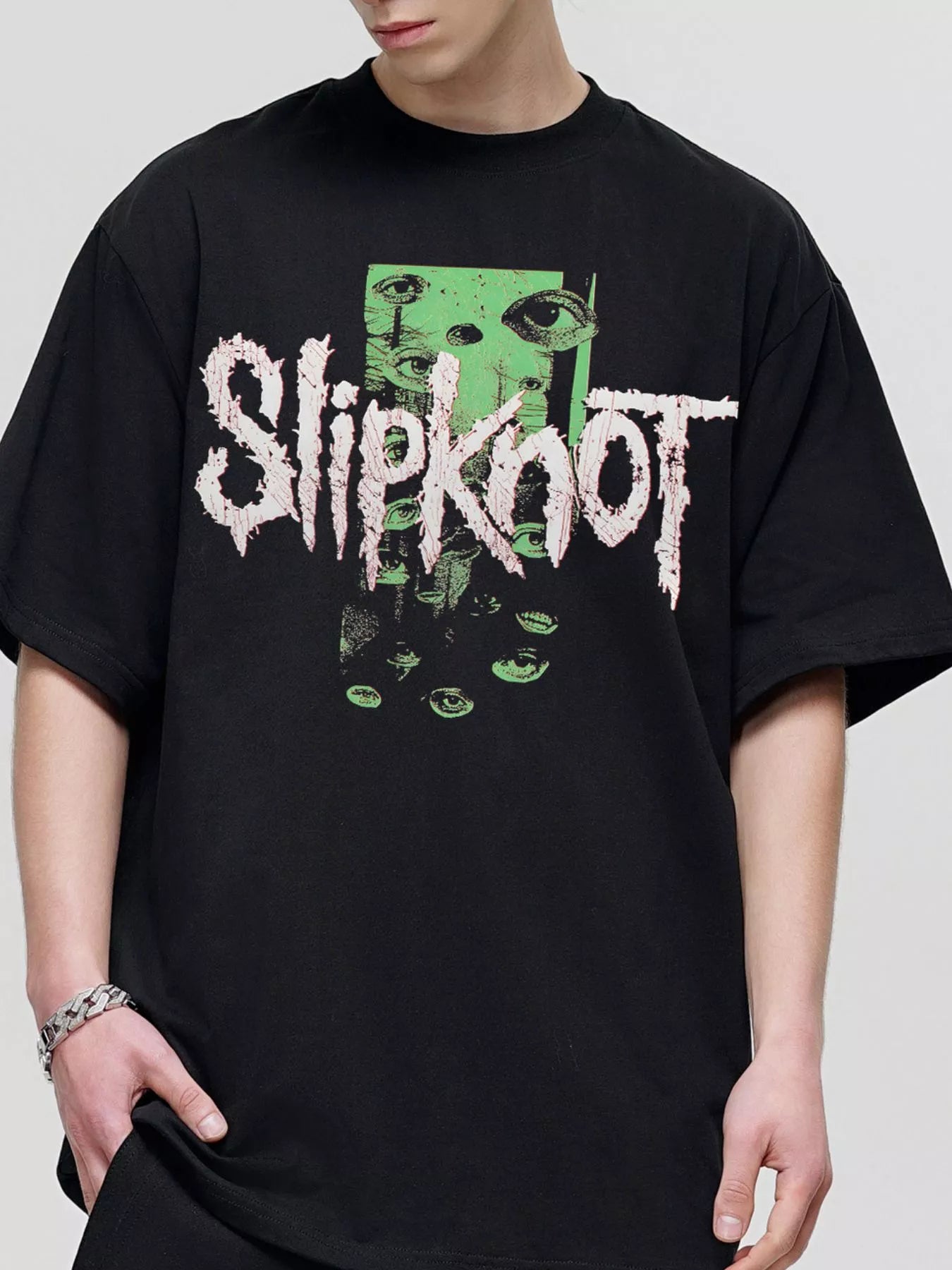 Men's Slipknot Graphic Vintage Wash T-Shirt - cas7m