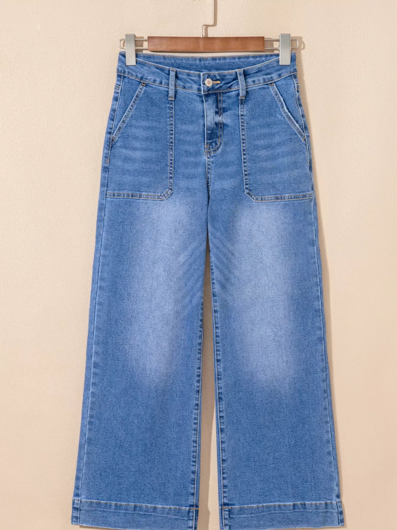 High-Waisted Wide Leg Flare Jeans - cas7m