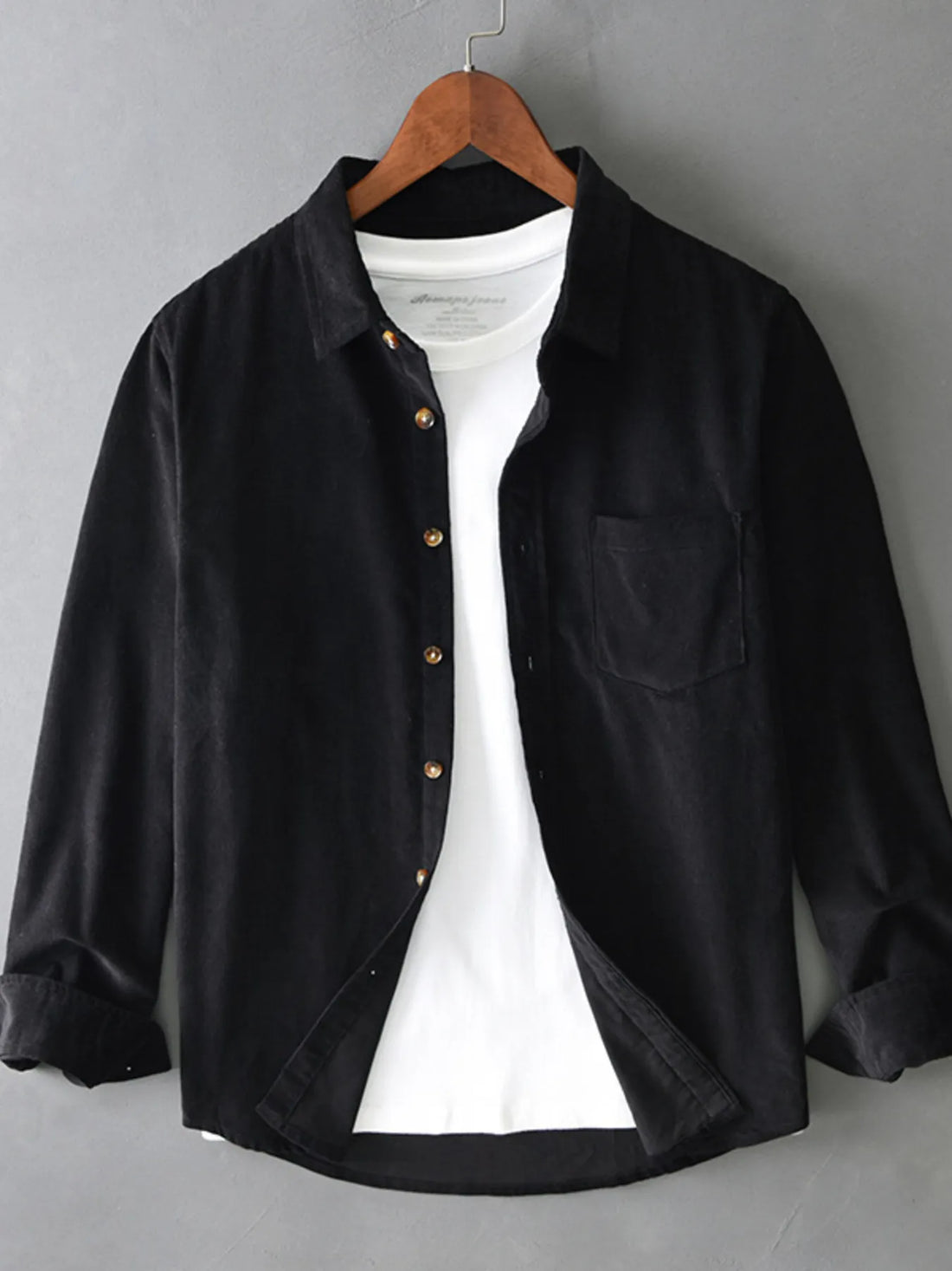Men's Plus Size Button Up Long Sleeve Shirt - cas7m