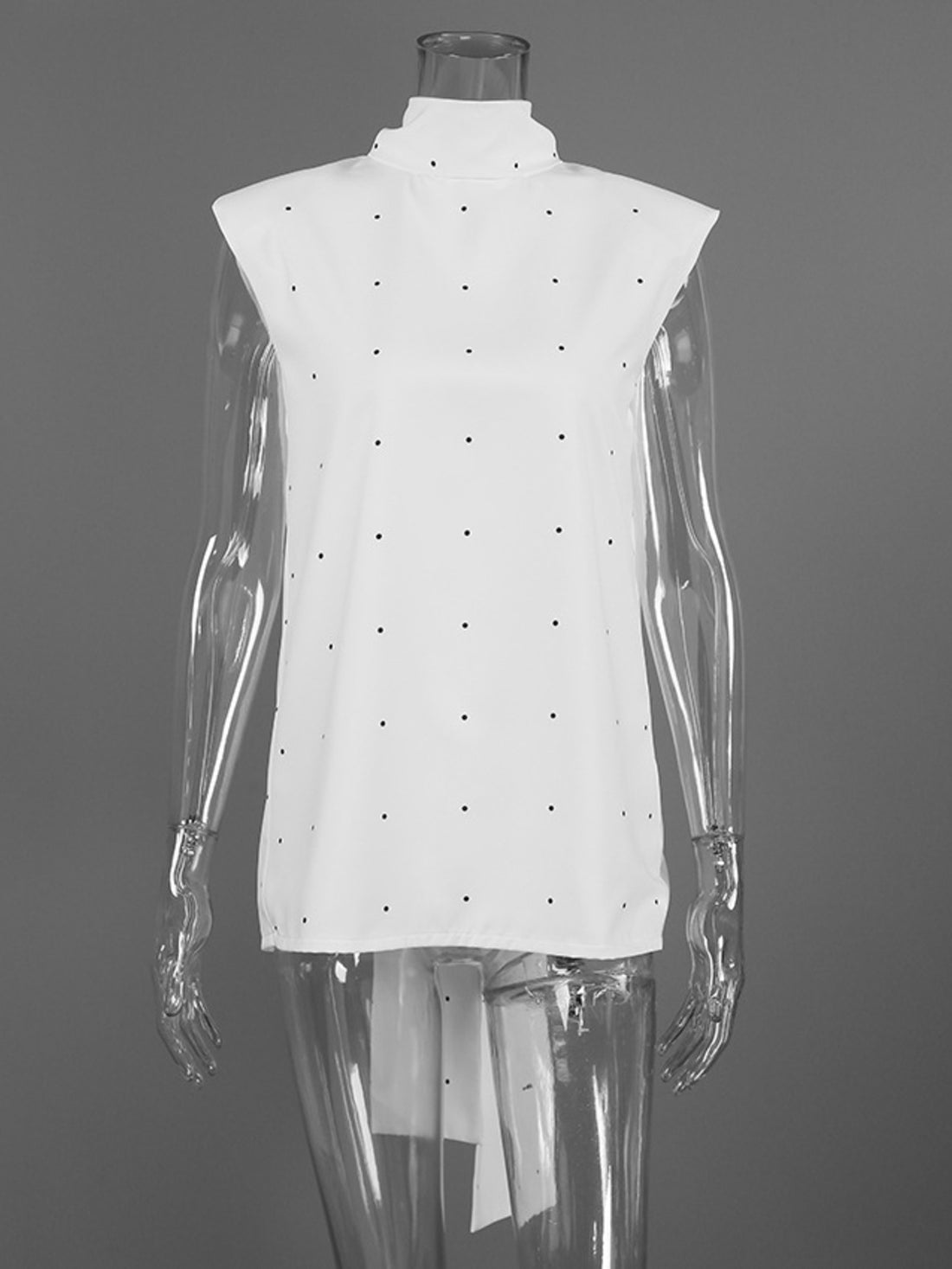 Polka Dot High Neck Tank - cas7m