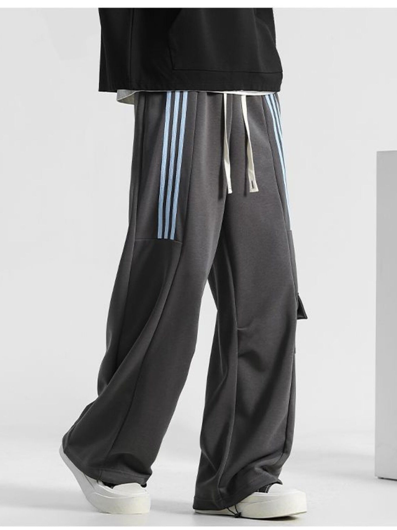 Men's Plus Size Striped Loose-Fit Casual Pants - cas7m