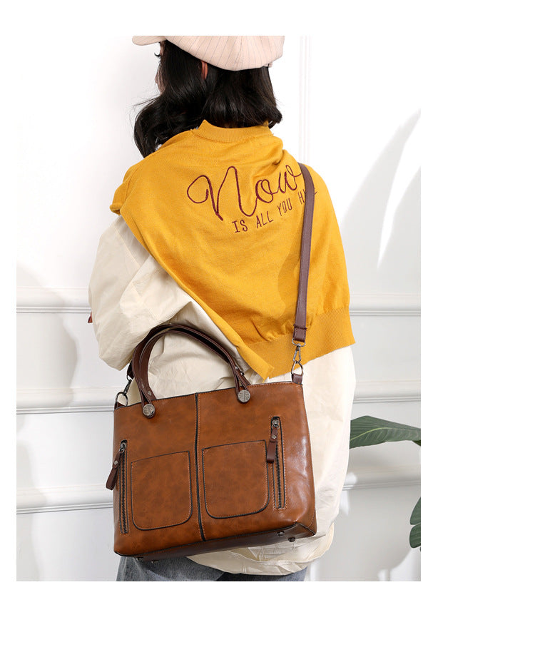 Retro Large-capacity Handbags Simple Crossbody Shoulder Bags For Women - cas7m