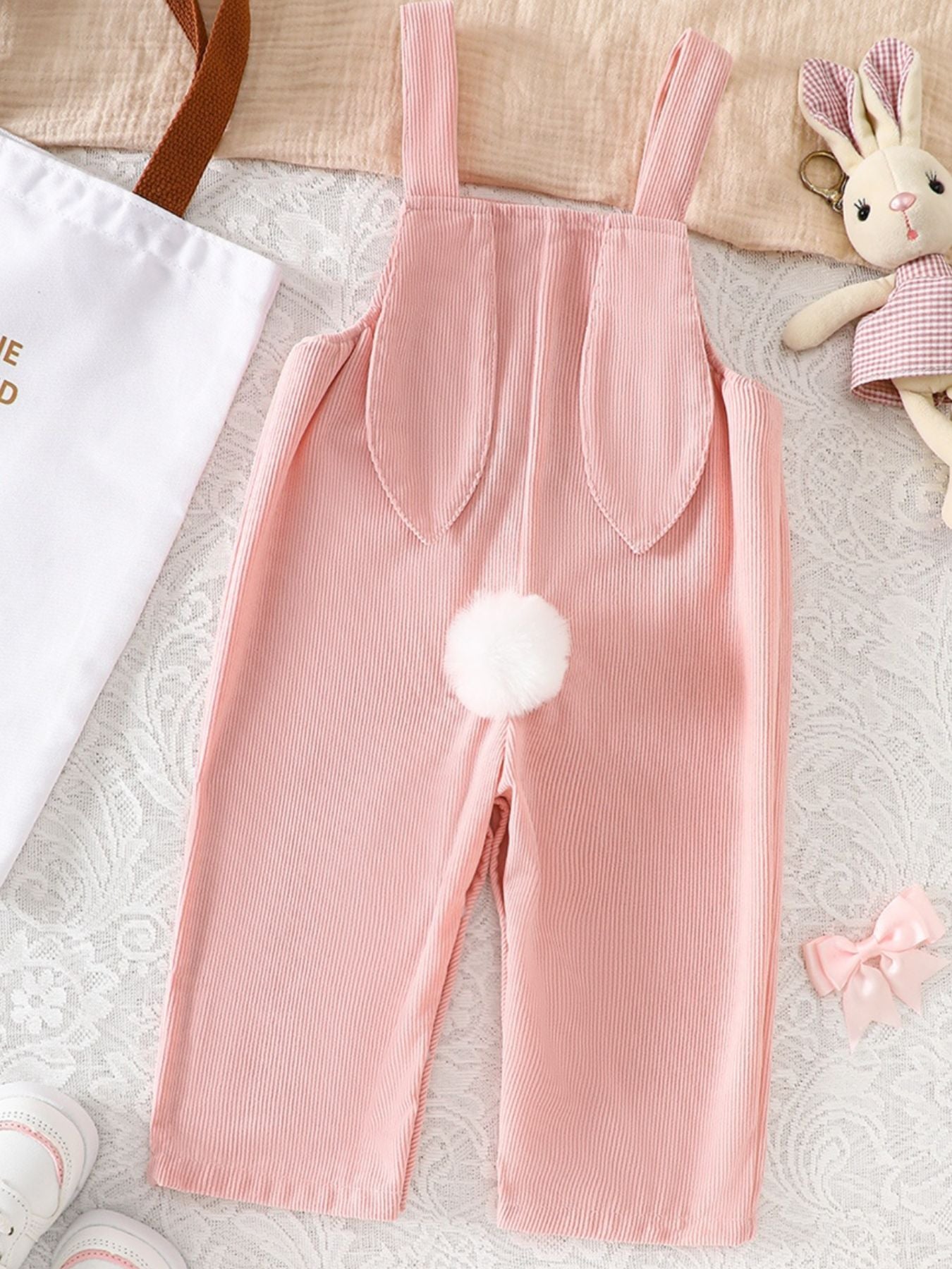Children's Easter Bunny Embroidered Corduroy Overalls - cas7m