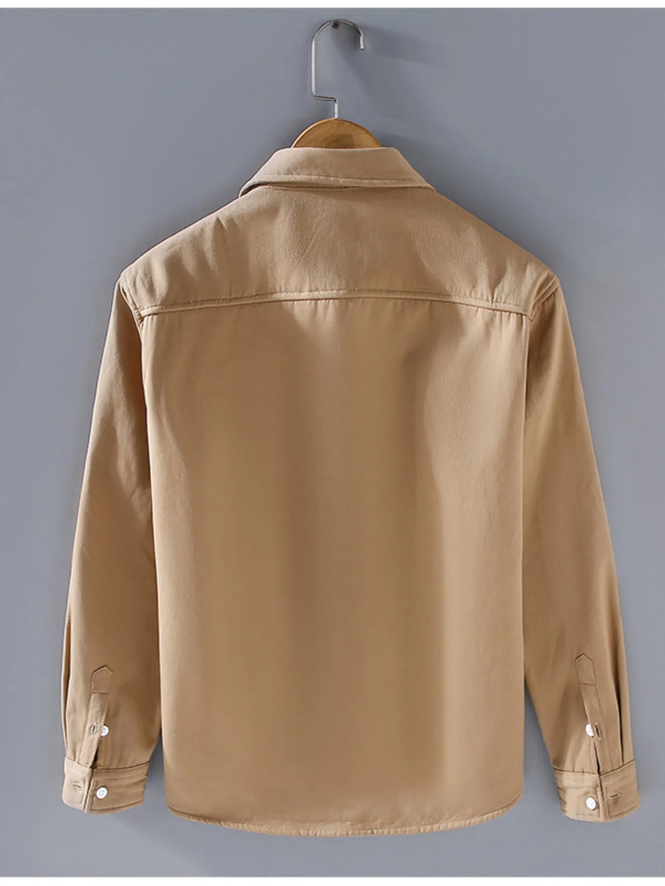 Men's Plus Size Button Up Long Sleeve Shirt - cas7m