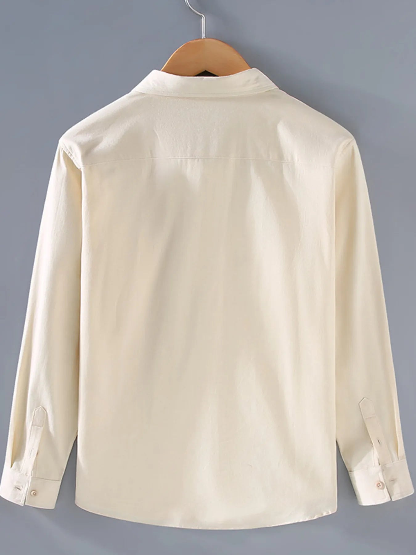 Men's Plus Size Button Up Long Sleeve Shirt - cas7m