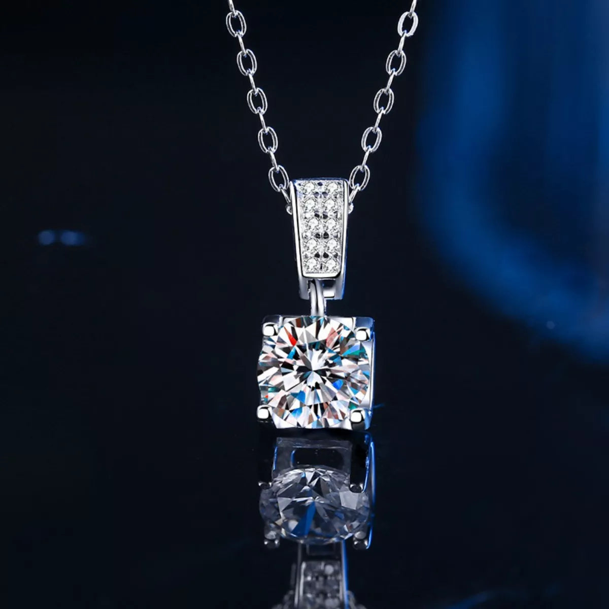 1 Carat Moissanite 925 Sterling Silver Necklace - cas7m
