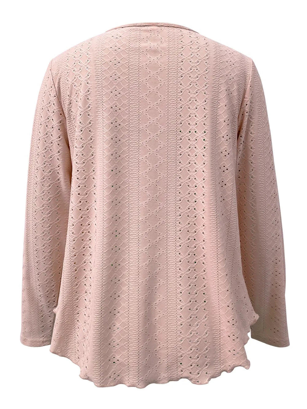 Eyelet Long Sleeve Blouse - cas7m
