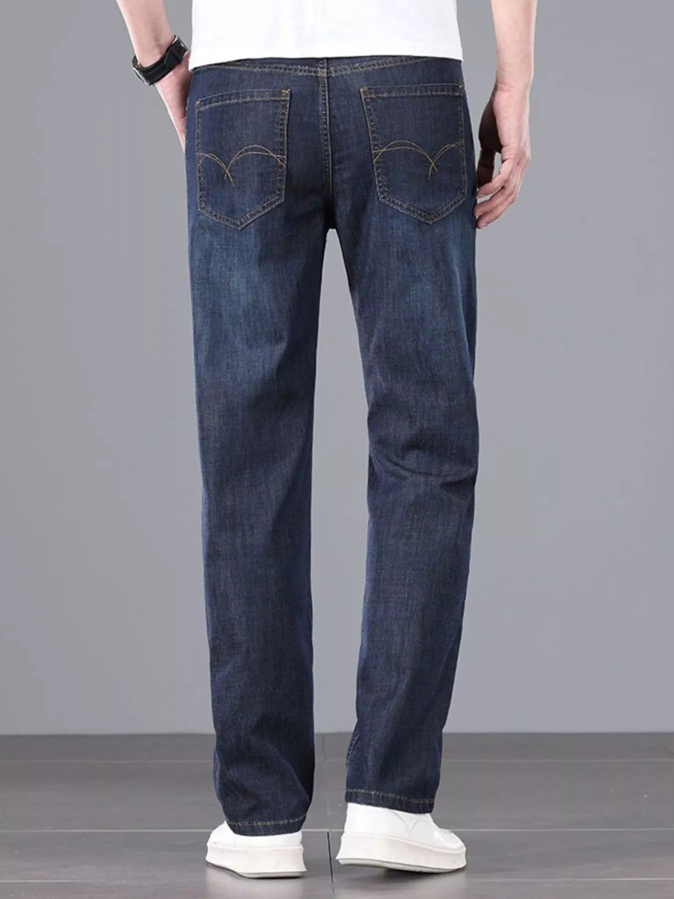 Men's Straight Leg Wash Jeans - cas7m