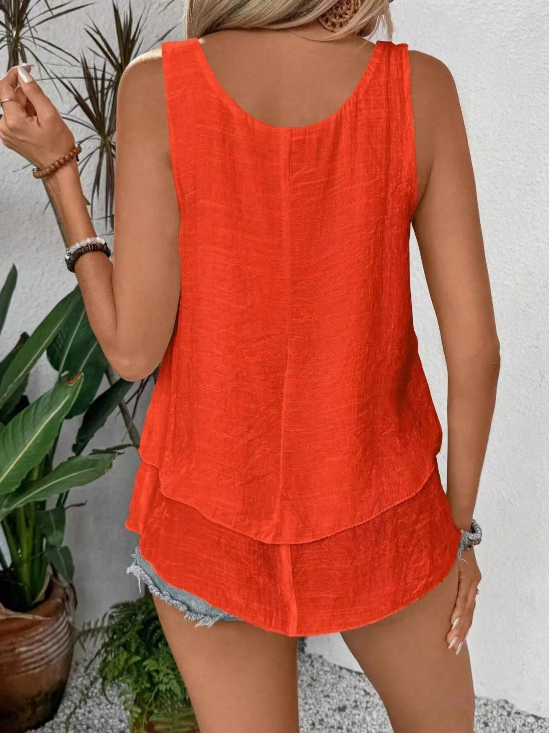 Wide Strap Layered Tank - cas7m