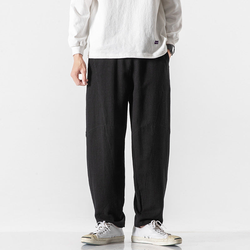 Cotton-linen Mens Pants Linen Pants Loose-fit - cas7m
