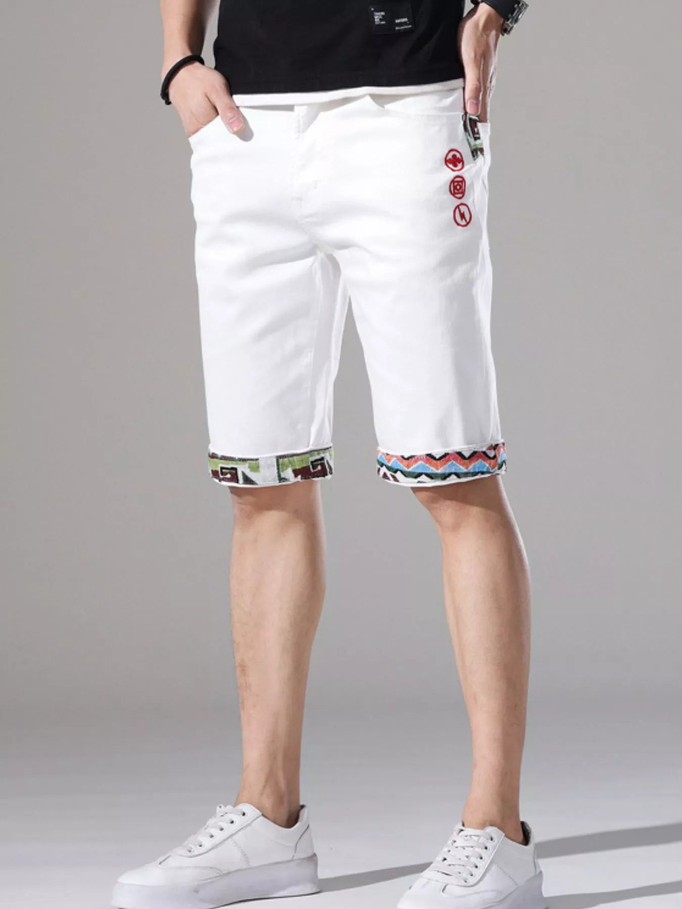 Men's Slim Fit Denim Shorts - cas7m