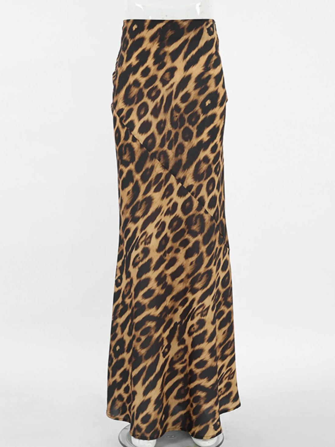 Leopard Print High Waist Flare Maxi Skirt - cas7m
