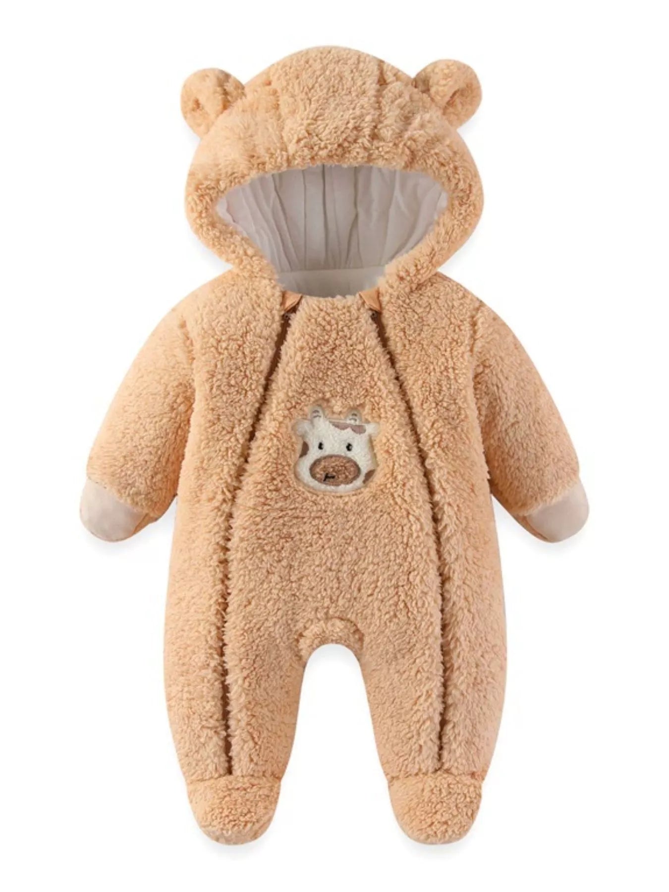 Cute Bunny Hooded Fleece One-Piece - cas7m