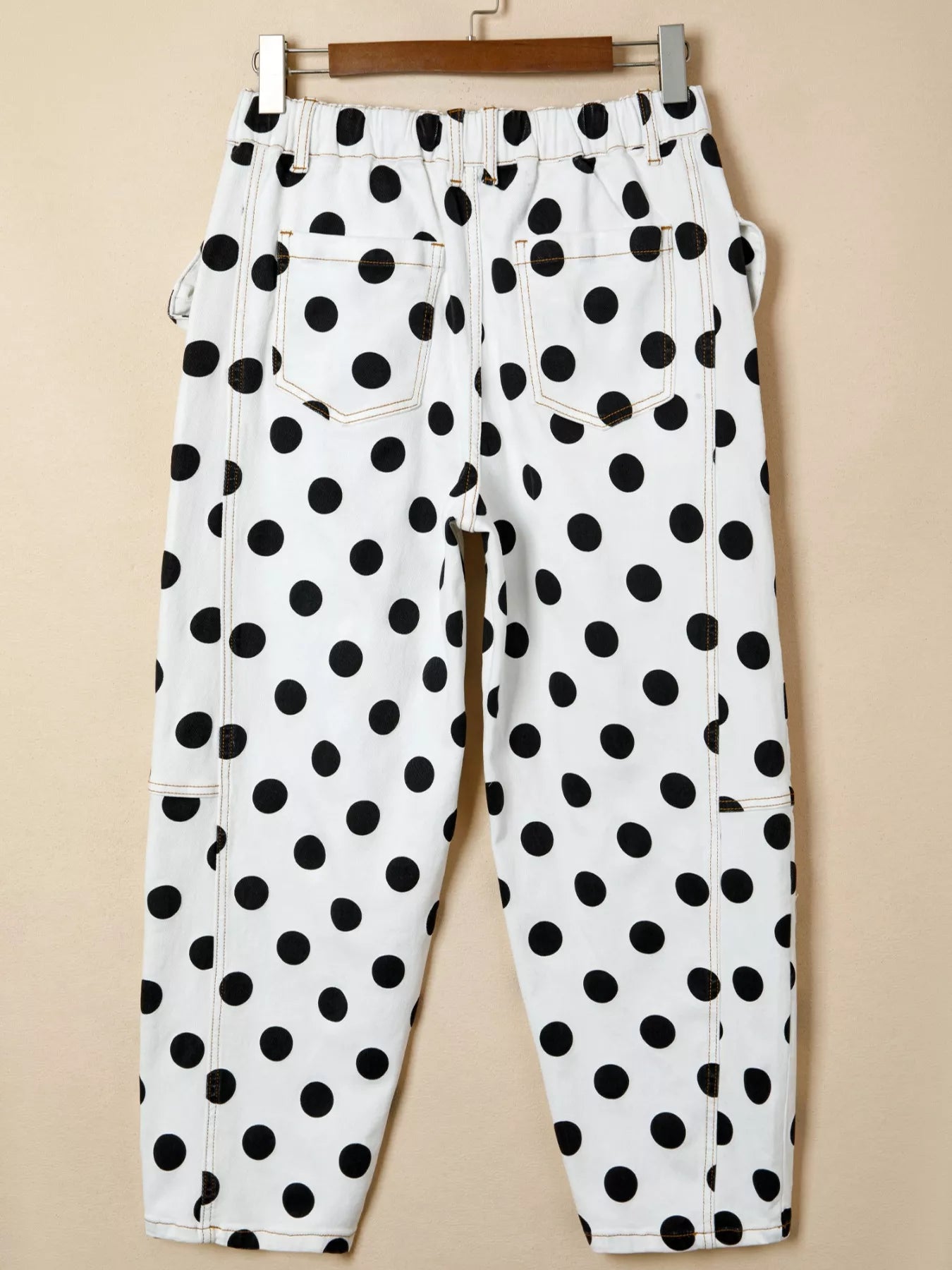 Polka Dot High-Waisted Jeans - cas7m