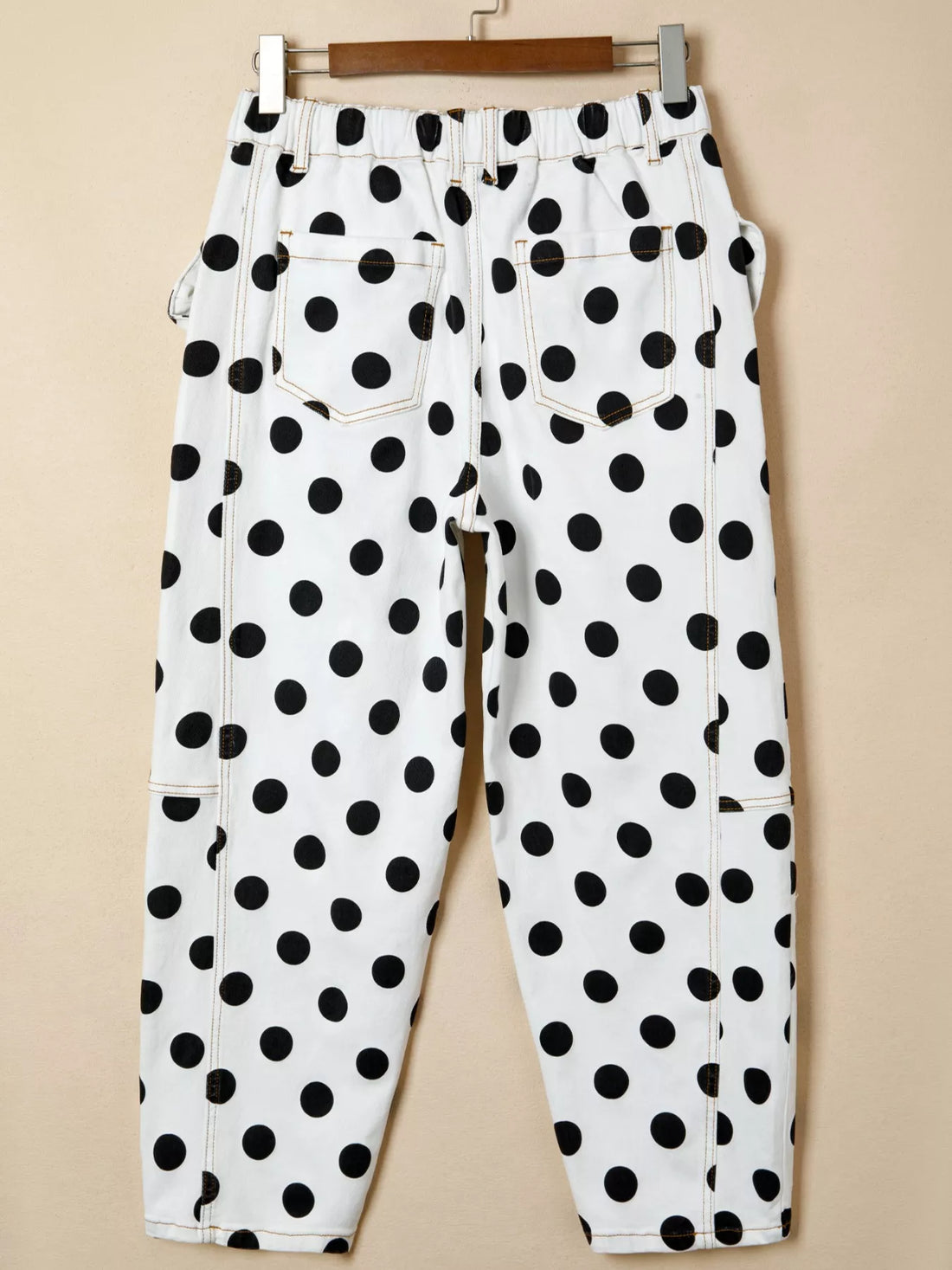 Polka Dot High-Waisted Jeans - cas7m