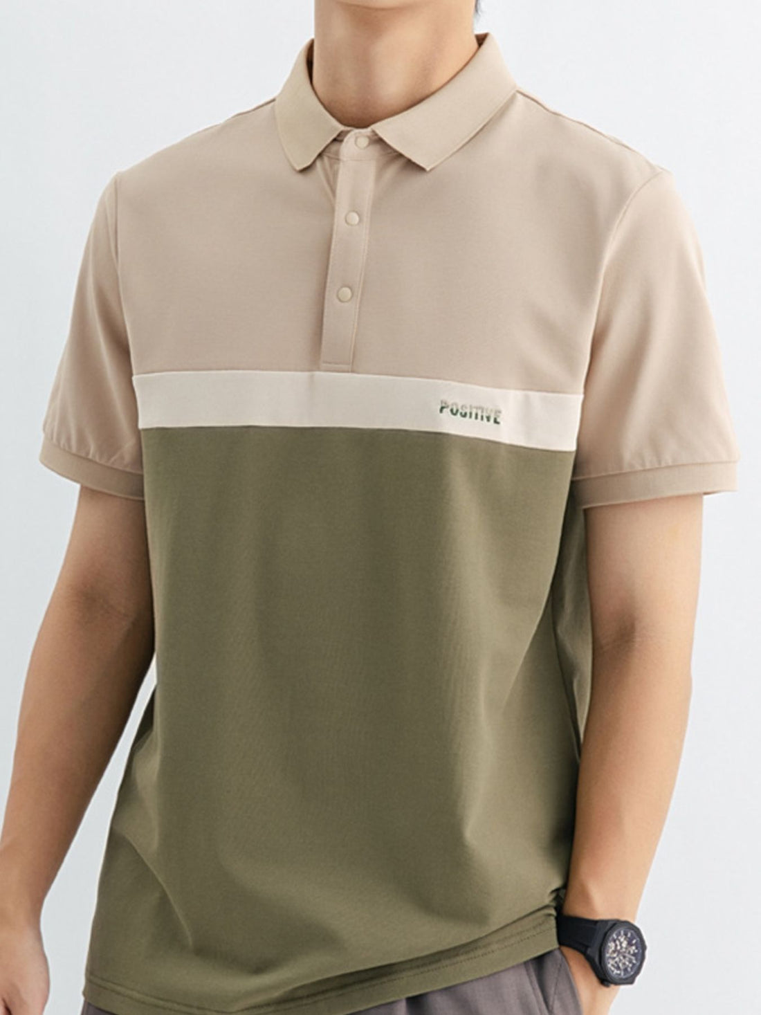 Men's Plus Size Color Block Short Sleeve Casual Polo - cas7m