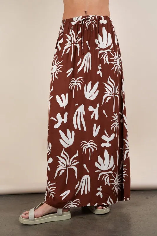 VERY J Printed Resort Midi Skirt - cas7m