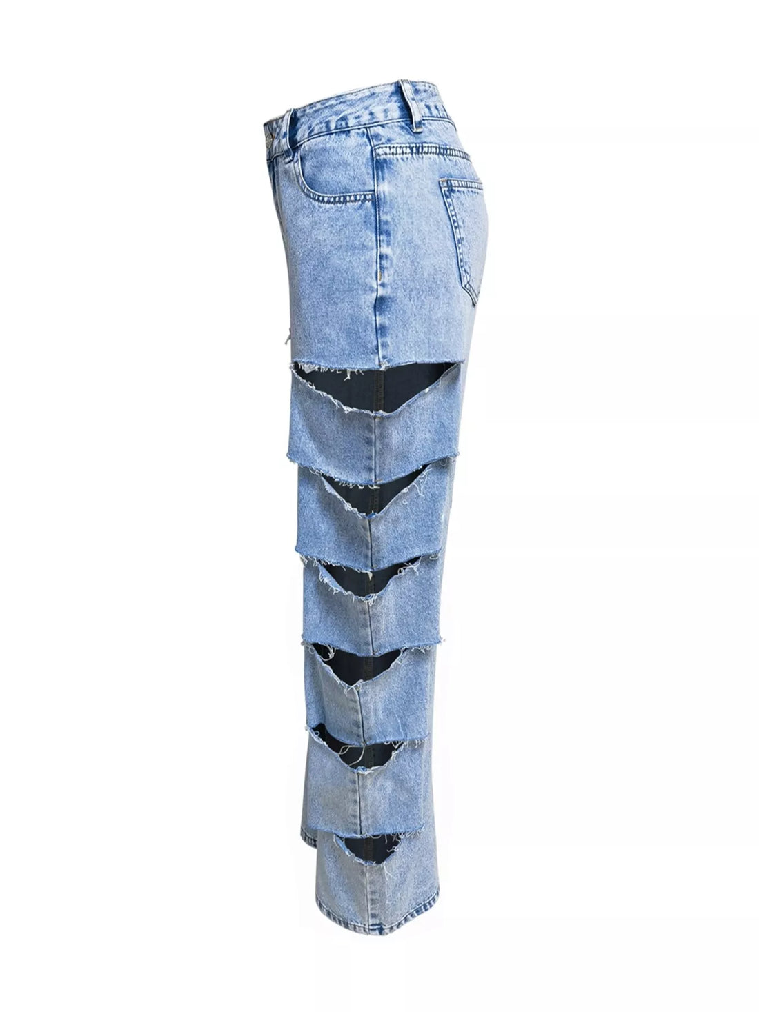 Distressed Wide Leg Jeans - cas7m