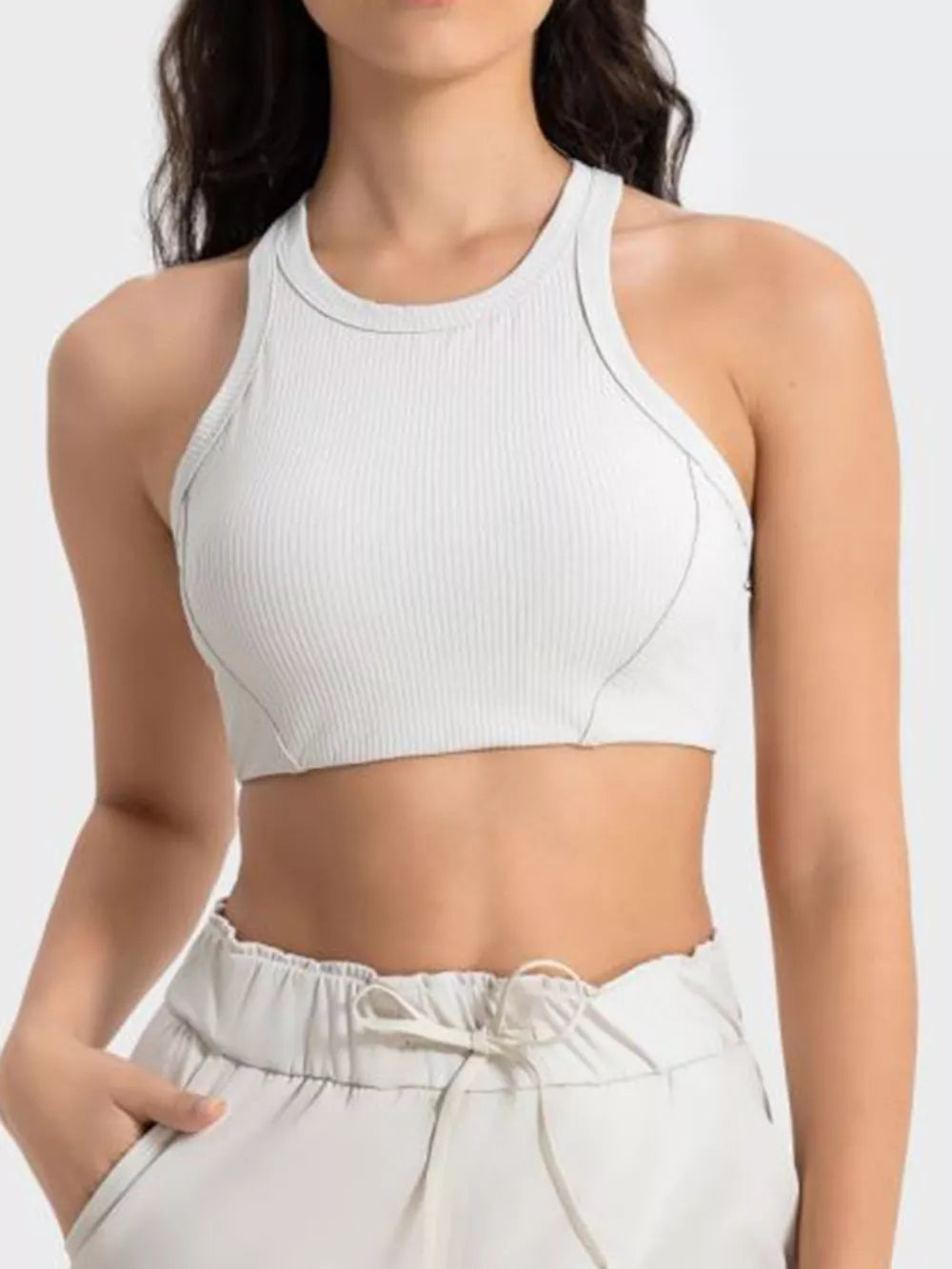 Millennia Wide Strap Cropped Sport Tank - cas7m