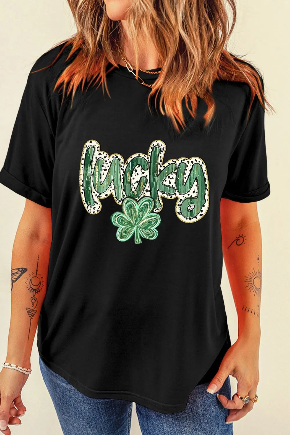 Lucky Clover Graphic T-Shirt - cas7m