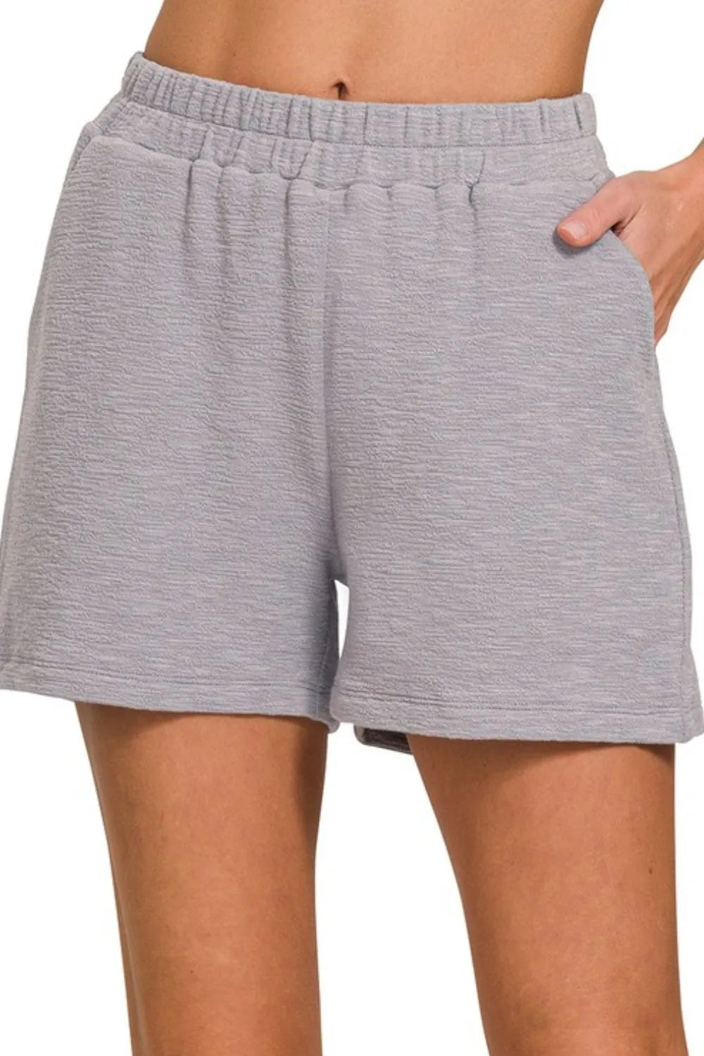 Zenana Cotton Slub Shorts - cas7m