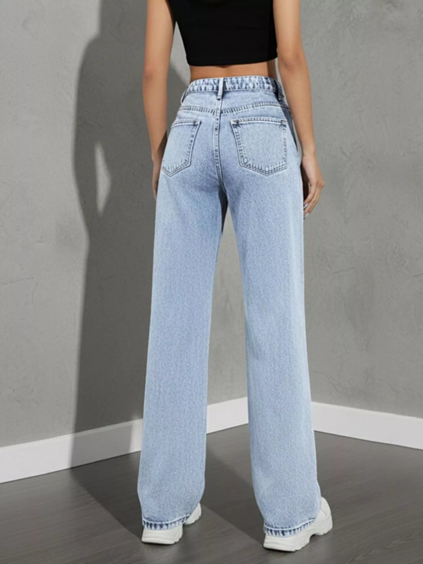 High Waist Wide Leg Jeans - cas7m