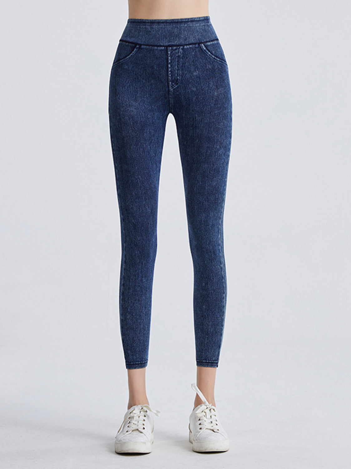 Wide Waistband Sports Leggings - cas7m
