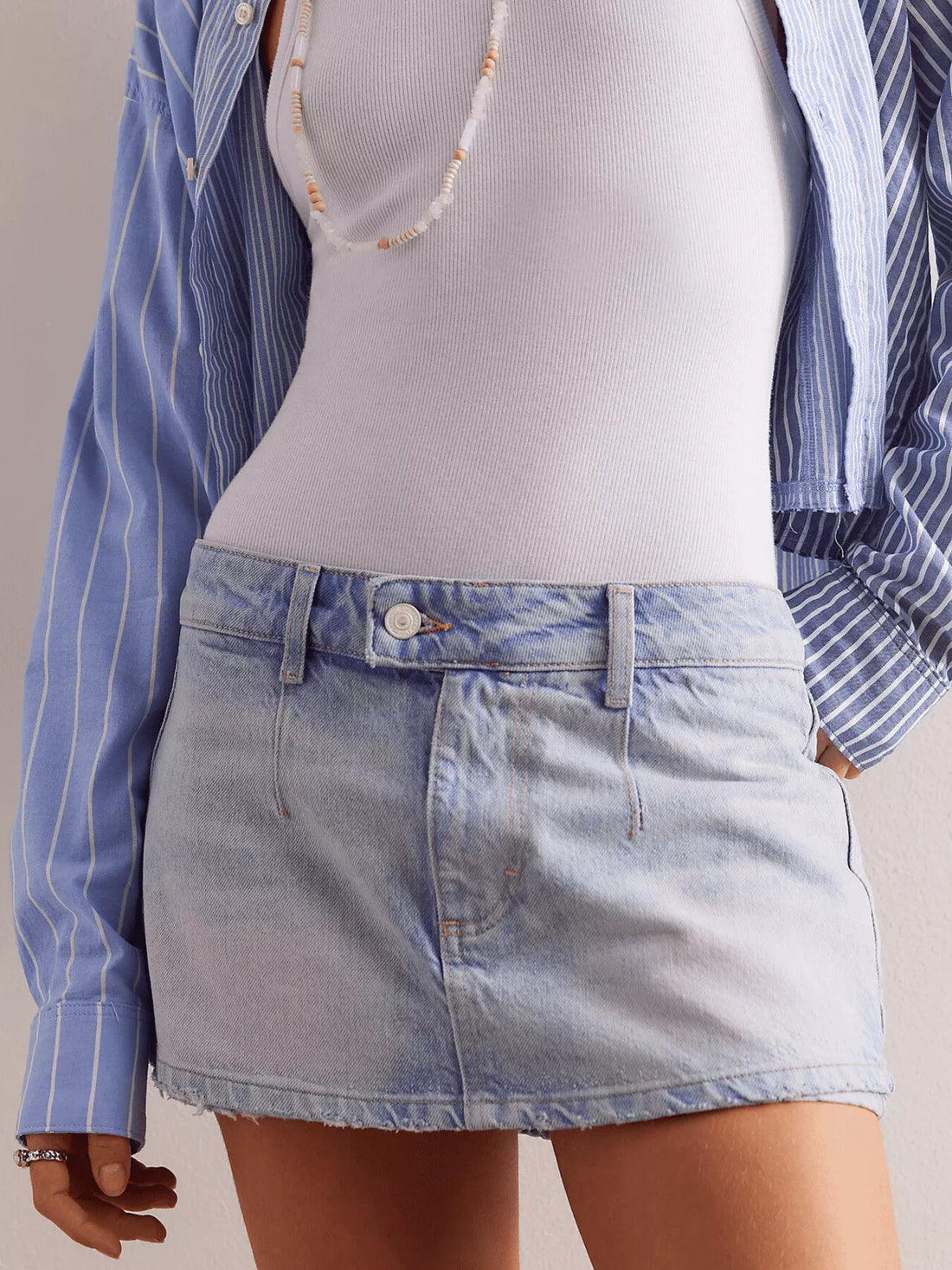 Classic Wash Denim Mini Skort - cas7m
