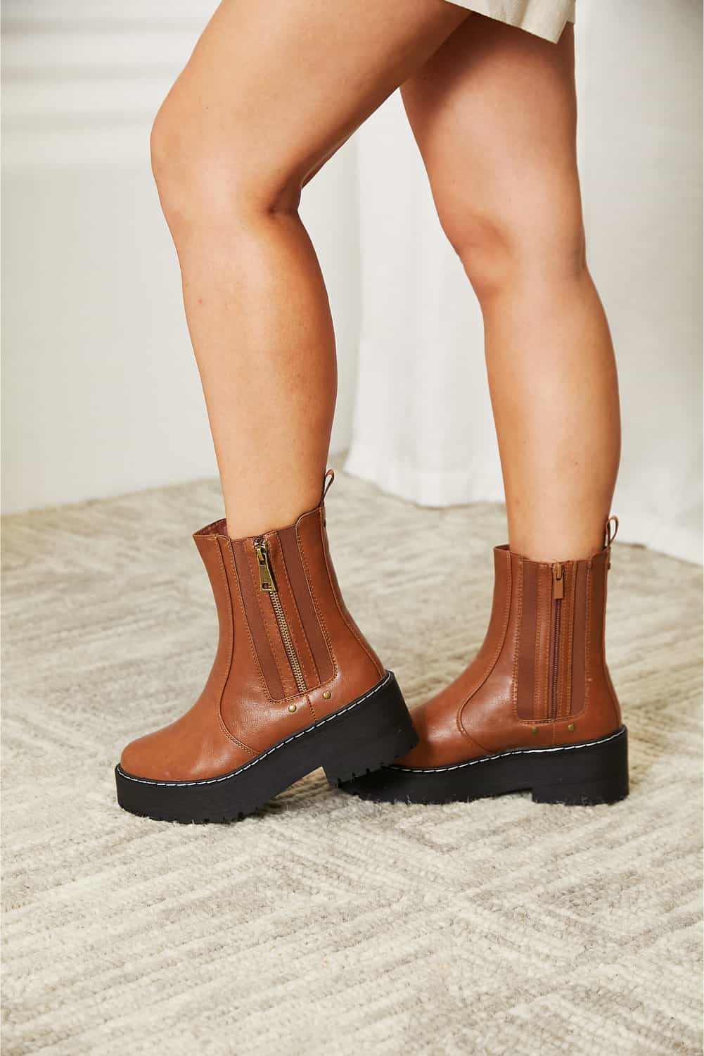 Forever Link Side Zip Platform Boots - cas7m