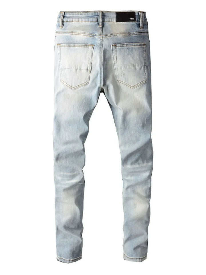 Men's Distressed Jeans with Pockets - cas7m