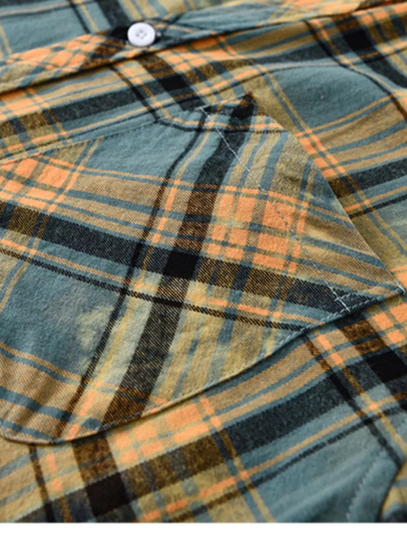 Men's Plus Size Plaid Casual Long Sleeve Shirt - cas7m
