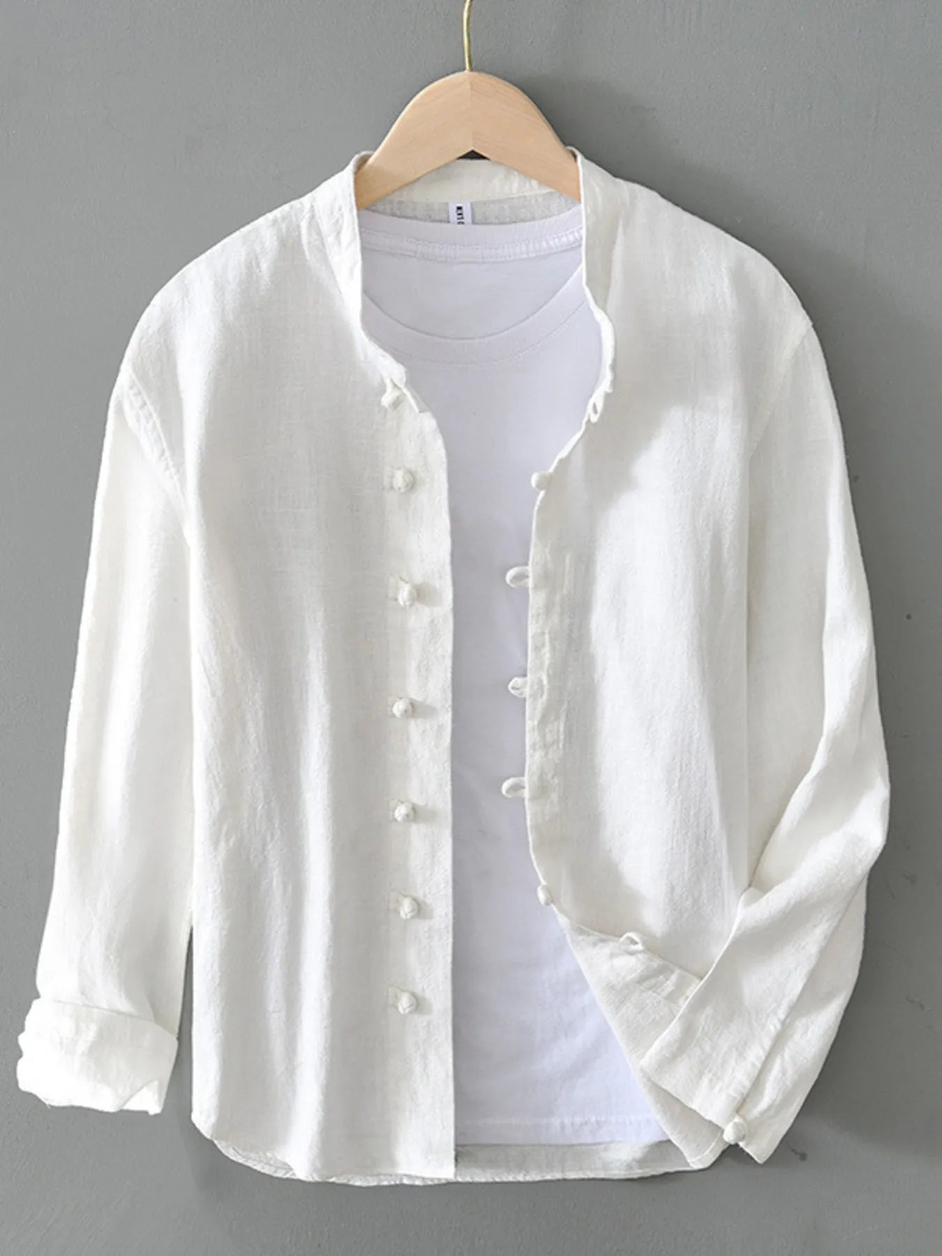 Men's Plus Size Button Up Long Sleeve Shirt - cas7m