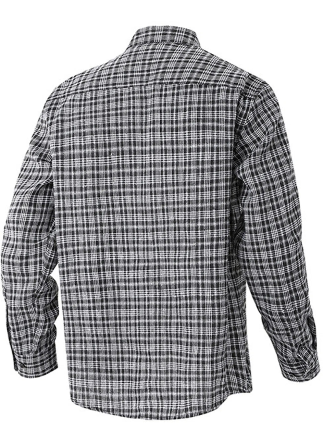 Men's Casual Plaid Long Sleeve Shirt - cas7m