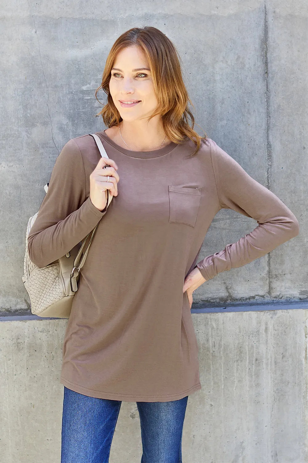 Basic Bae Full Size Round Neck Long Sleeve Top - cas7m